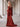 Off Shoulder Lace Up Bow Trumpet Prom Dress - Red