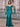Off Shoulder Lace Up Bow Trumpet Prom Dress - Turquoise