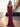 Pleats Deep V-Neck Spaghetti Strap Mermaid Prom Dress - Burgundy