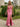 V-Neck Backless Lace Up Long Mermaid Prom Dress With Split in Pink