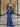 Wrinkled Off Shoulder Trumpet Long Prom Dress - Royal Blue