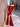 Wrinkled Off Shoulder Trumpet Long Prom Dress - Red