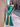 Wrinkled Off Shoulder Trumpet Long Prom Dress - Turquoise