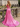 Off Shoulder Hot Fix Illusion Sheer Bodice Lace Up Long Mermaid Prom Dress With Drop in Hot Pink