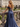 Off Shoulder Hot Fix Illusion Sheer Bodice Lace Up Long Mermaid Prom Dress With Drop in Navy Blue