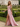 Off Shoulder Hot Fix Illusion Sheer Bodice Lace Up Long Mermaid Prom Dress With Drop in Pink