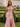 Off Shoulder Hot Fix Illusion Sheer Bodice Lace Up Long Mermaid Prom Dress With Drop in Pink