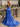 Off Shoulder Hot Fix Illusion Sheer Bodice Lace Up Long Mermaid Prom Dress With Drop in Royal Blue