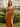 Sparkly Bodice Sheer Ruched Lace Up Long Mermaid Prom Dress With Split in Orange