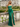 Sparkly Bodice Sheer Ruched Lace Up Long Mermaid Prom Dress With Split in Emerald Green