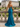 Sparkly Bodice Sheer Ruched Lace Up Long Mermaid Prom Dress With Split in Blue