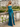 Sparkly Bodice Sheer Ruched Lace Up Long Mermaid Prom Dress With Split in Blue