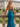 Sparkly Bodice Sheer Ruched Lace Up Long Mermaid Prom Dress With Split in Blue