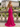 Sparkly Bodice Sheer Ruched Lace Up Long Mermaid Prom Dress With Split in Hot Pink