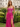 Sparkly Bodice Sheer Ruched Lace Up Long Mermaid Prom Dress With Split in Hot Pink