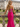 Sparkly Bodice Sheer Ruched Lace Up Long Mermaid Prom Dress With Split in Hot Pink