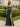 Sparkly Bodice Sheer Ruched Lace Up Long Mermaid Prom Dress With Split in Dark Green