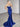 Scoop Neck Satin Long Evening Dress - Royal Blue
