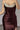 Scoop Neck Satin Long Evening Dress - Burgundy