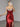 Scoop Neck Satin Long Evening Dress - Red