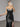 Scoop Neck Satin Long Evening Dress - Black