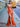 Scoop Neck Satin Long Evening Dress - Orange