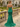 Sparkly Bodice Scoop Neck Satin Long Prom Mermaid Evening Dress in Emerald Green