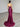 Scoop Neck Satin Long Evening Dress - Fuchsia