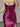 Scoop Neck Satin Long Evening Dress - Fuchsia
