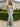 Scoop Neck Ruched Bust Ruffle Stretch Satin Long Mermaid Prom Dress - Mint Green