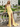 Scoop Neck Backless Lace Up Long Mermaid Prom Dress With Split in Yellow