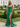 Scoop Neck Backless Lace Up Long Mermaid Prom Dress With Split in Emerald Green