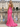 Scoop Neck Backless Lace Up Long Mermaid Prom Dress With Split in Hot Pink