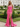 Scoop Neck Backless Lace Up Long Mermaid Prom Dress With Split in Hot Pink