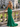 Scoop Neck Backless Lace Up Long Mermaid Prom Dress in Emerald Green