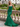 Scoop Neck Backless Lace Up Long Mermaid Prom Dress in Emerald Green