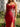 Scoop Neck Ruched Backless Long Mermaid Prom Dress With Split in Red
