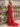 Scoop Neck Embroidery Lace Up Long Mermaid Prom Dress With Split in Red