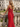 Scoop Neck Embroidery Lace Up Long Mermaid Prom Dress With Split in Red