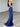 Sheer Bodice Mermaid Prom Dress Long With Slit - Royal Blue