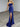 Sheer Bodice Mermaid Prom Dress Long With Slit - Royal Blue