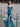 Sparkly Lace Sheer Bodice Long Mermaid Prom Dress - Peacock Blue