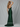 Strapless Satin Mermaid Long Prom Dress With Split - Emerald Green