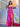 Drop Waist Strapless Split Long Prom Gown With Twist - Hot Pink