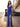 Hot Fix Bodice Satin Spaghetti Strap Slit Mermaid Prom Dress - Royal Blue