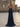 Sparking Beading Halter Backless Long Mermaid Prom Dress With Slit - Navy Blue