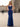 Sparking Beading Halter Backless Long Mermaid Prom Dress With Slit - Royal Blue