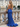 V-Neck Pleated Backless Lace Up Long Mermaid Prom Dress With Split in Royal Blue