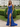 V-Neck Pleated Backless Lace Up Long Mermaid Prom Dress With Split in Royal Blue