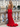 V-Neck Pleated Backless Lace Up Long Mermaid Prom Dress With Split in Red